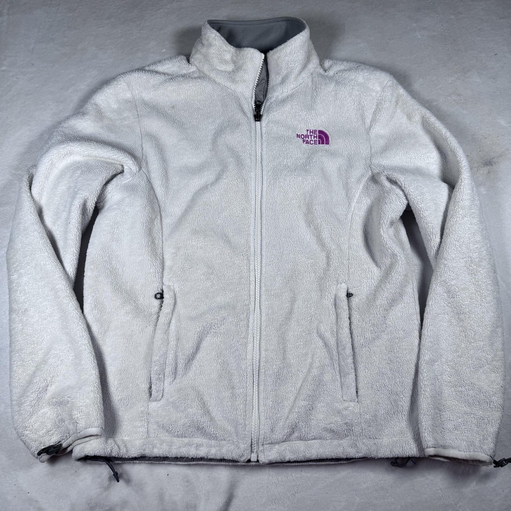 The North Face‎ Fleece Jacket Womens Medium White Full Zip Soft Warm Cozy